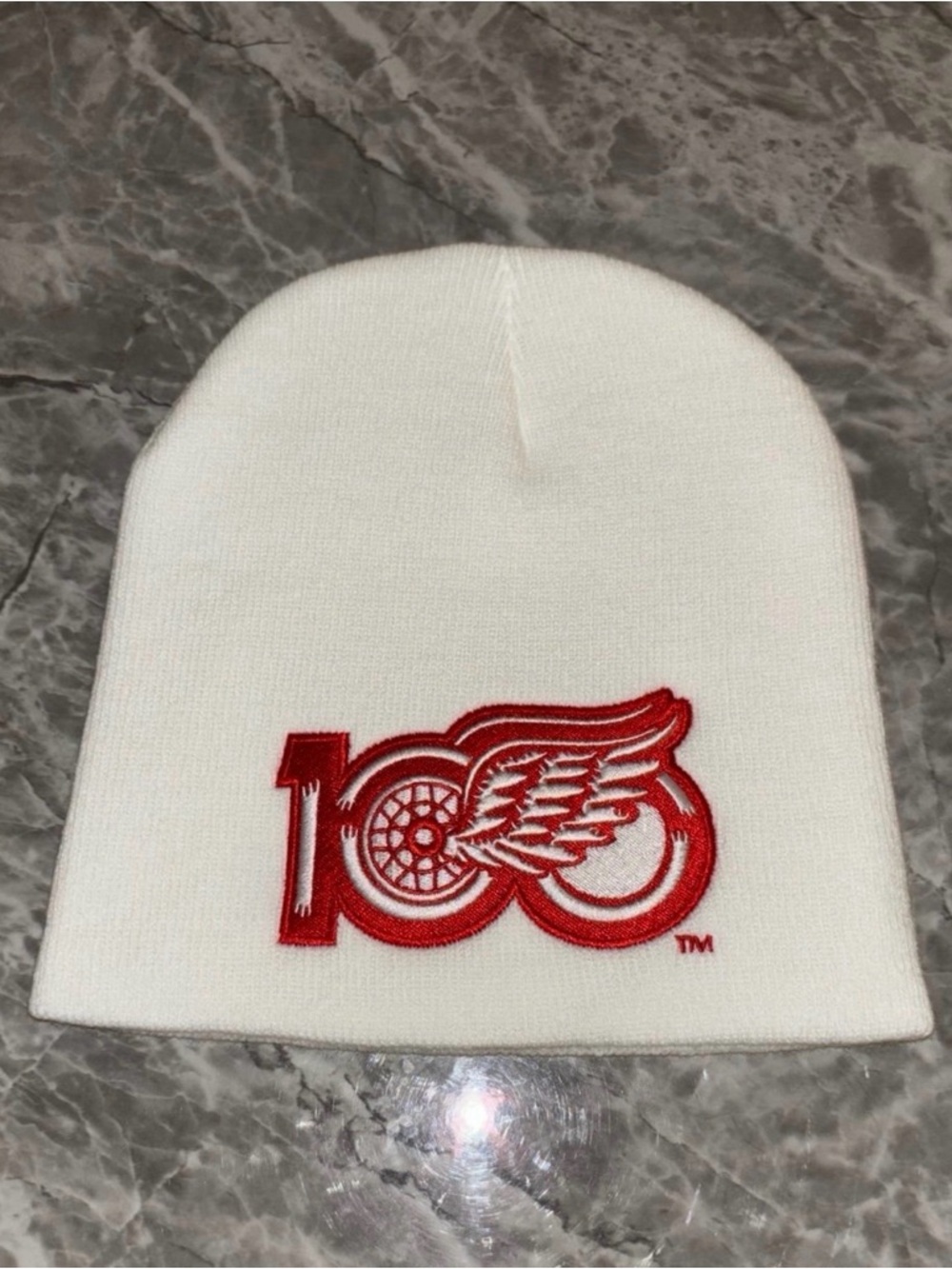 Detroit Red Wings 100th Year Centennial Beanie Winter Hat NWOT